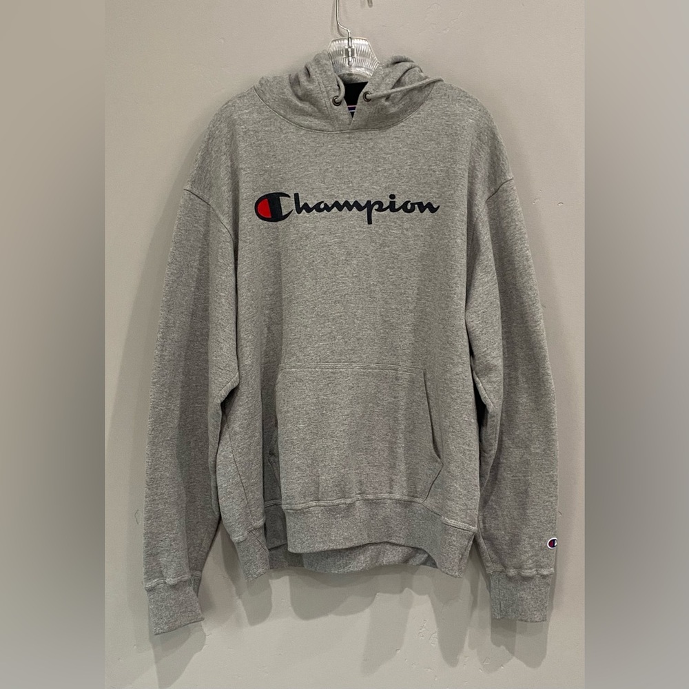 Champion Men's Gray Pullover Hoodie